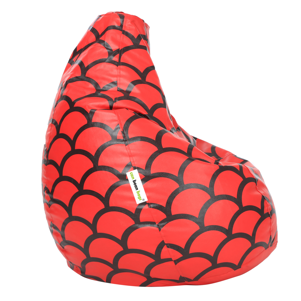Orka Digital Printed XXL Bean Bag Cover Without Beans (Red Pattern) view 2
